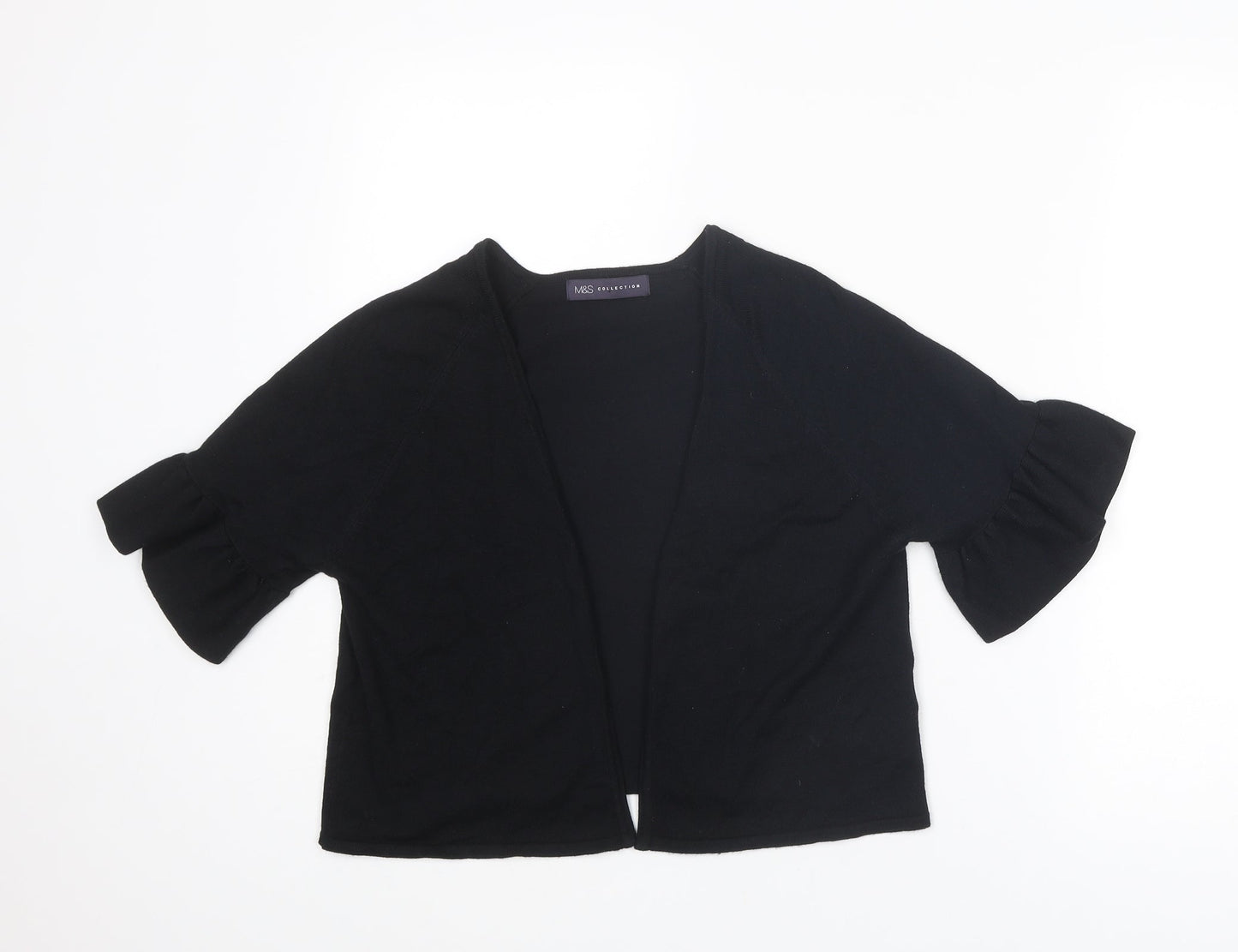 Marks and Spencer Womens Black V-Neck Viscose Cardigan Jumper Size M