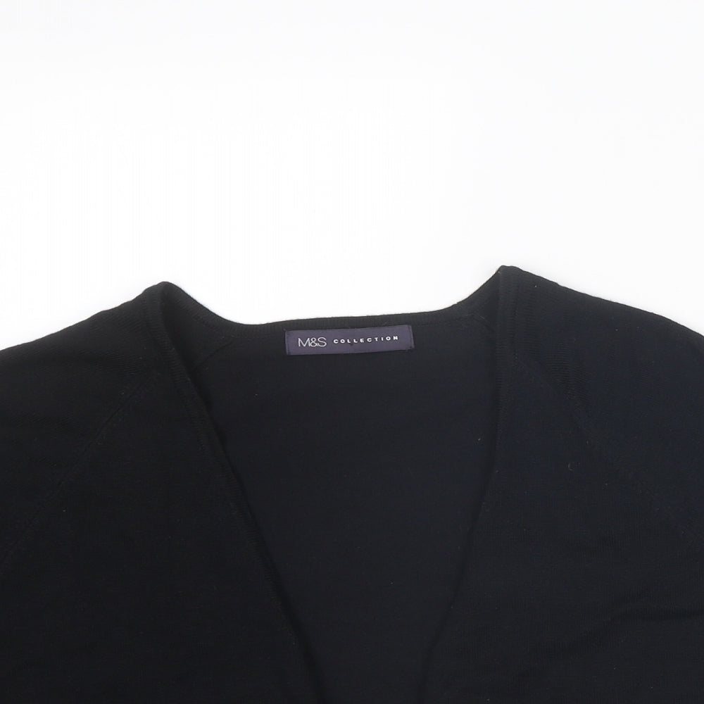 Marks and Spencer Womens Black V-Neck Viscose Cardigan Jumper Size M
