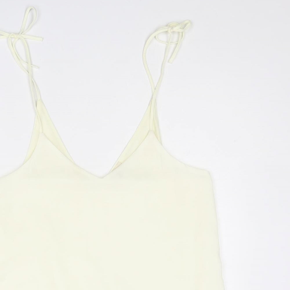 River Island Womens Ivory Polyester Camisole Tank Size 8 V-Neck