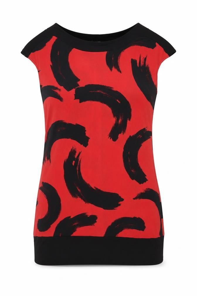 Debenhams Womens Red Floral Polyester Shift Size 12 Round Neck Zip