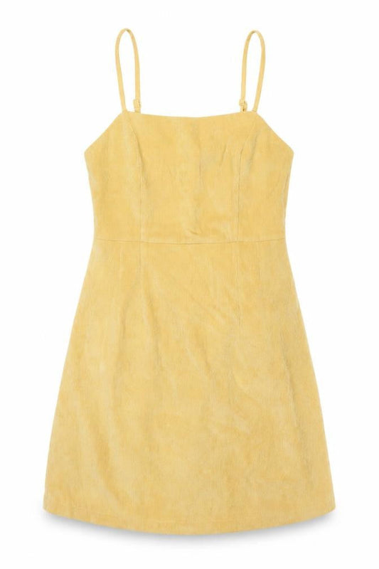 Cooperative Womens Yellow Polyester Slip Dress Size M Scoop Neck Zip