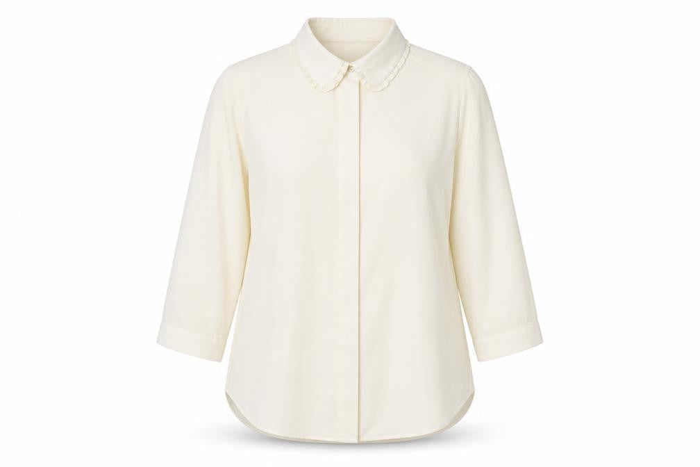 Dorothy Perkins Womens Ivory Polyester Basic Button-Up Size 10 Collared