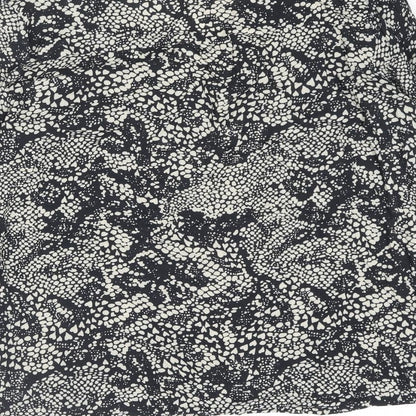 Brand and care label for Only women’s grey animal print polyester basic t-shirt, size UK 10, v-neck