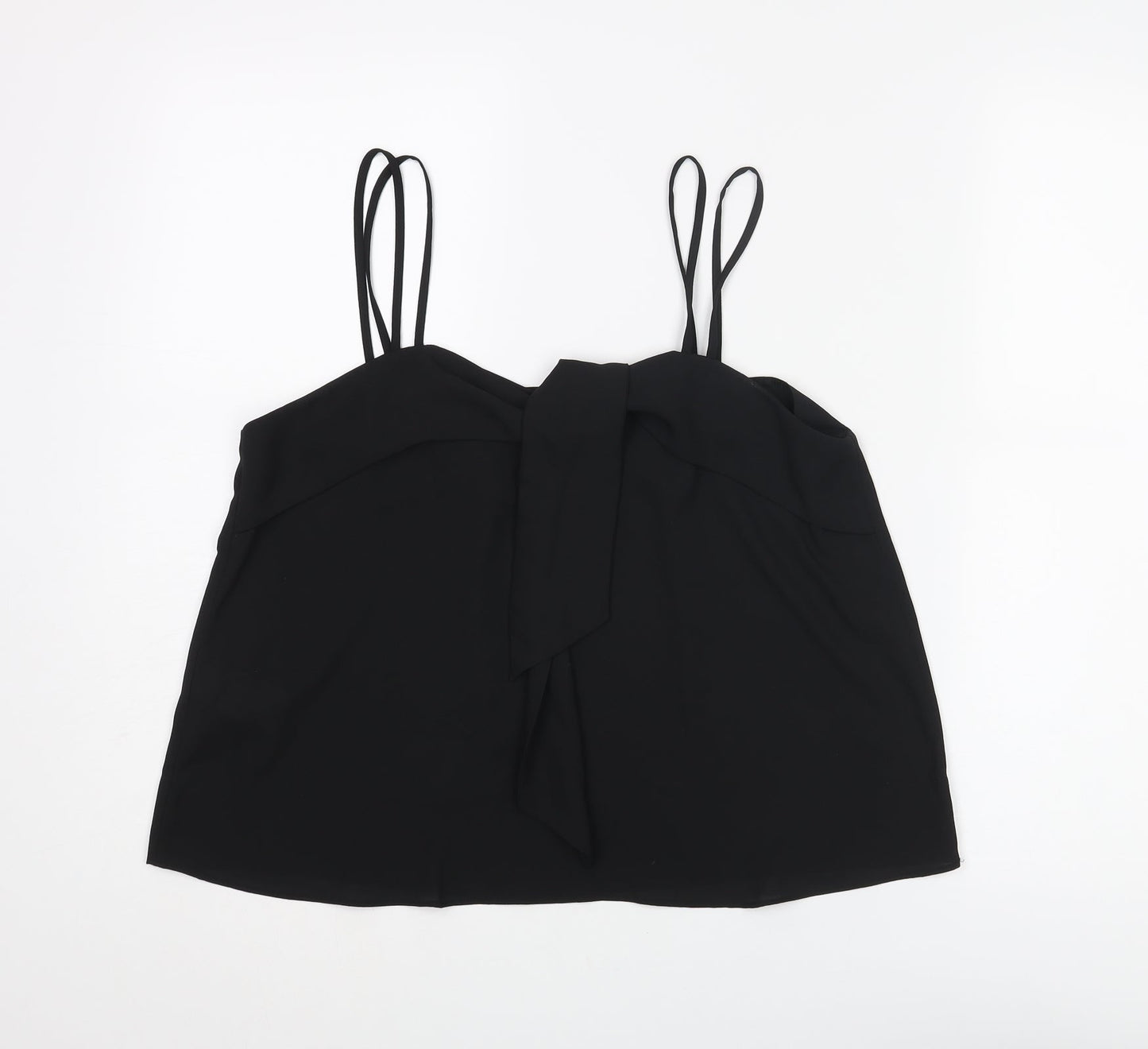Mango Womens Black Polyester Camisole Tank Size M V-Neck
