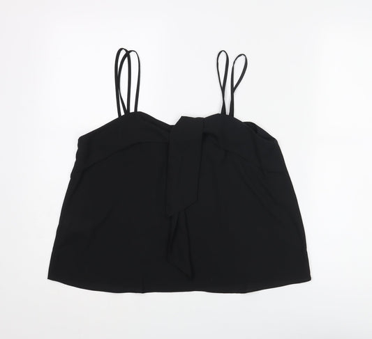 Mango Womens Black Polyester Camisole Tank Size M V-Neck
