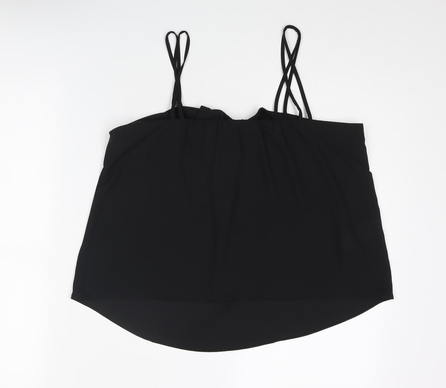 Mango Womens Black Polyester Camisole Tank Size M V-Neck