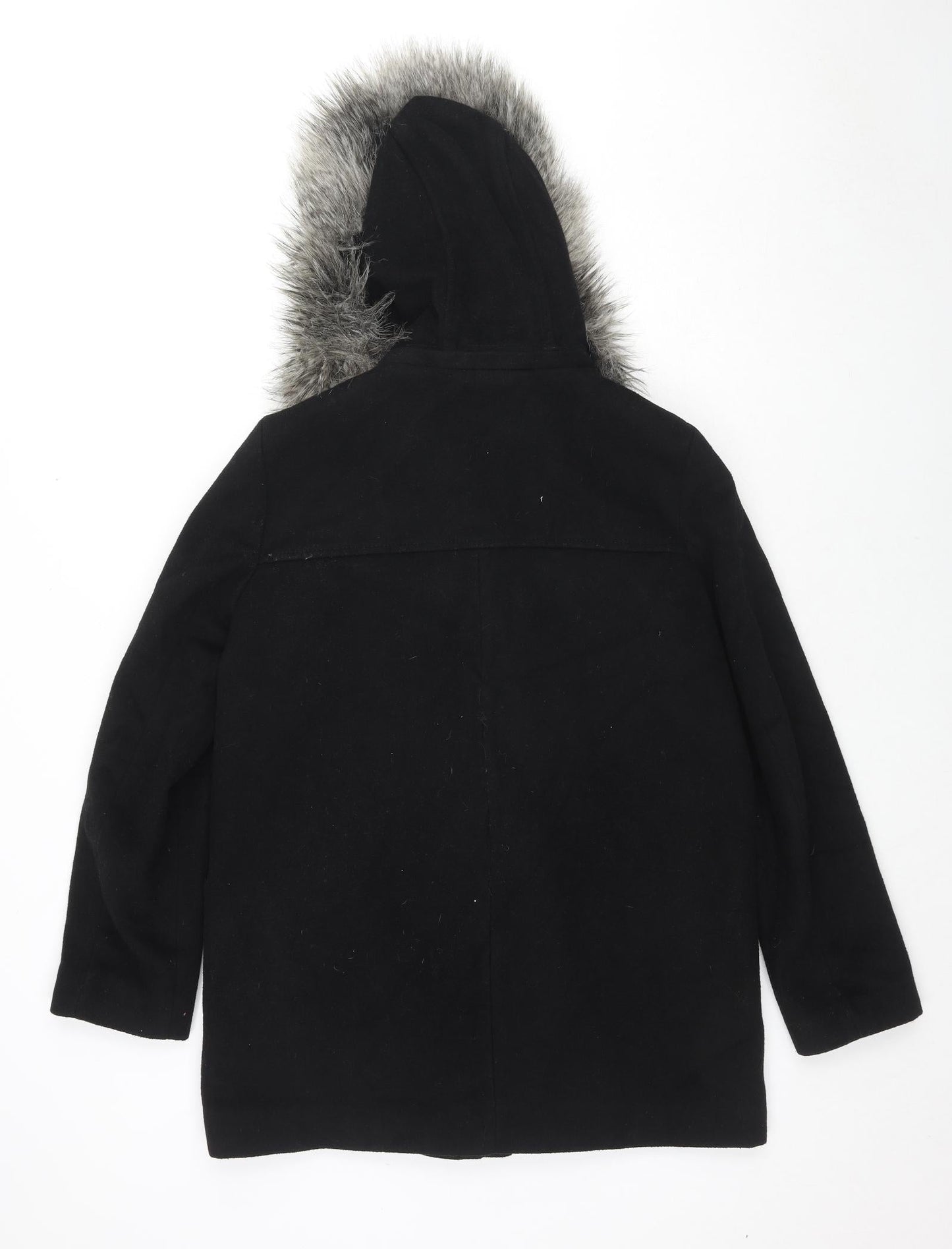 Mango Womens Black Overcoat Coat Size S Zip