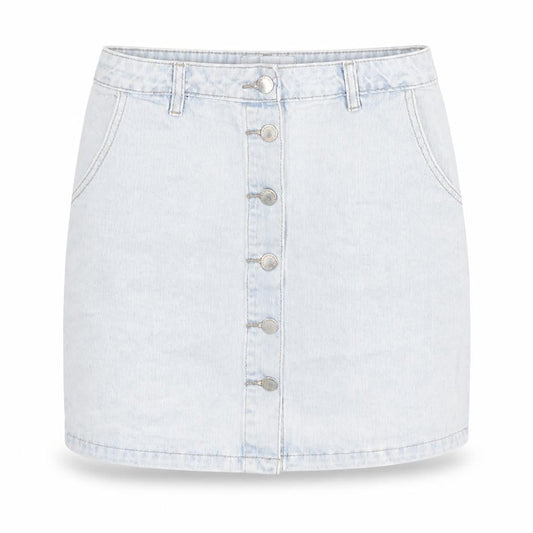 New Look Womens Blue Cotton A-Line Skirt Size 8 Zip
