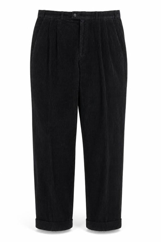 Sangan Mens Black Cotton Trousers Size 34 in L27 in Regular Zip