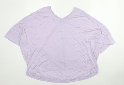 Next Womens Purple V-Neck Viscose Pullover Jumper Size XL