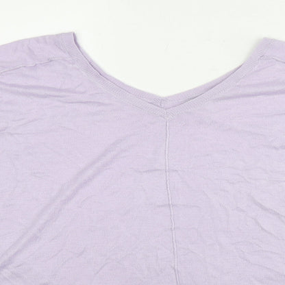 Next Womens Purple V-Neck Viscose Pullover Jumper Size XL