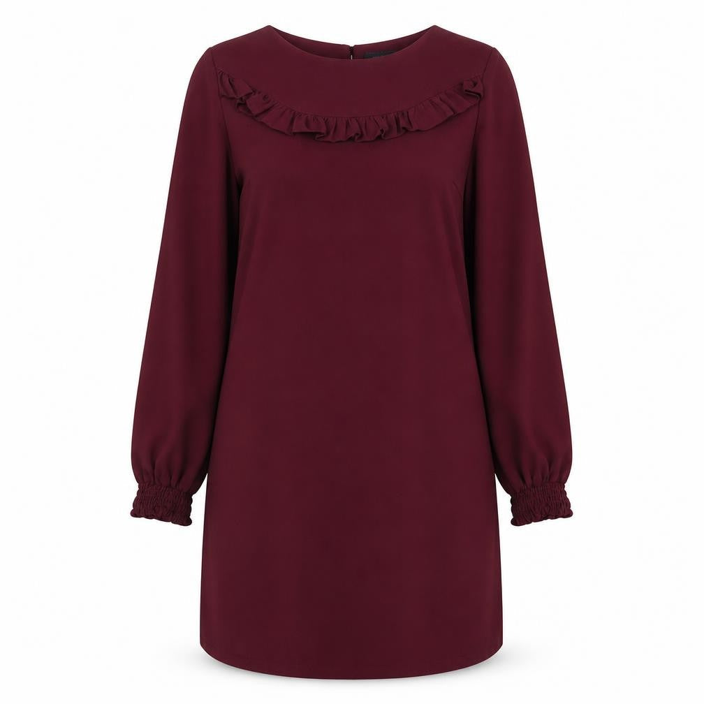 Dorothy Perkins Womens Red Polyester Shift Size 14 Boat Neck Button