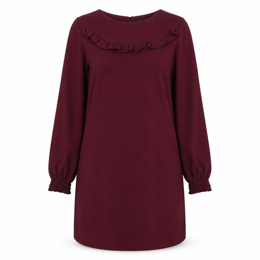 Dorothy Perkins Womens Red Polyester Shift Size 14 Boat Neck Button