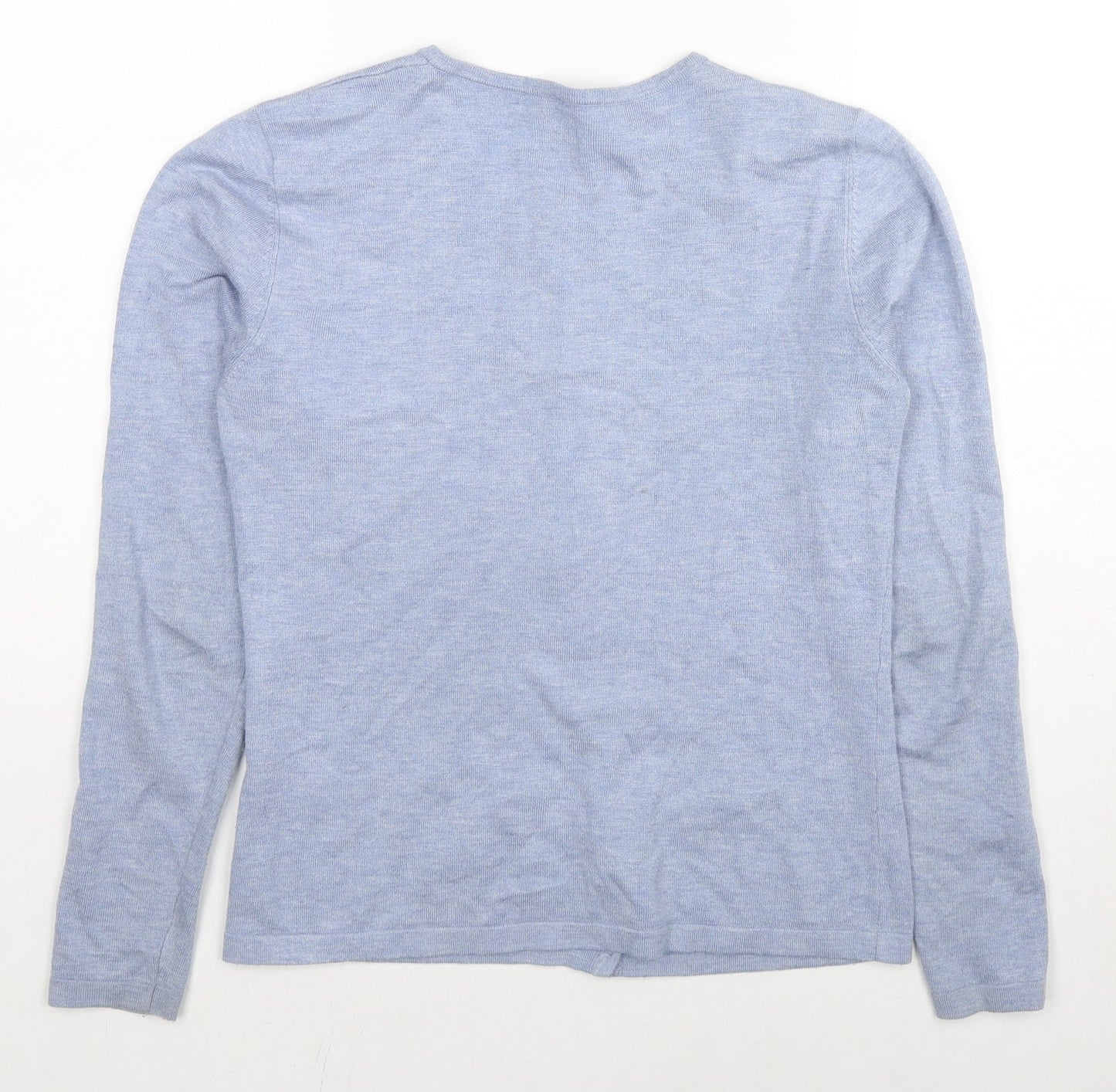 Saint Tropez Clothing Womens Blue Round Neck Viscose Cardigan Jumper Size M