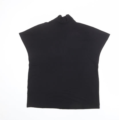 H&M Womens Black Polyester Basic T-Shirt Size M V-Neck