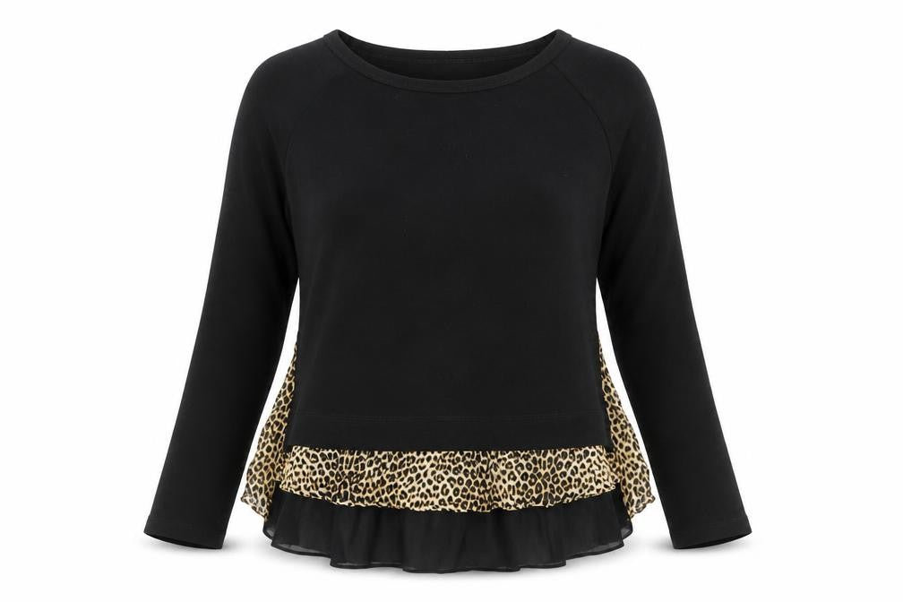 Karen Kane Womens Black Round Neck Polyester Pullover Jumper Size M