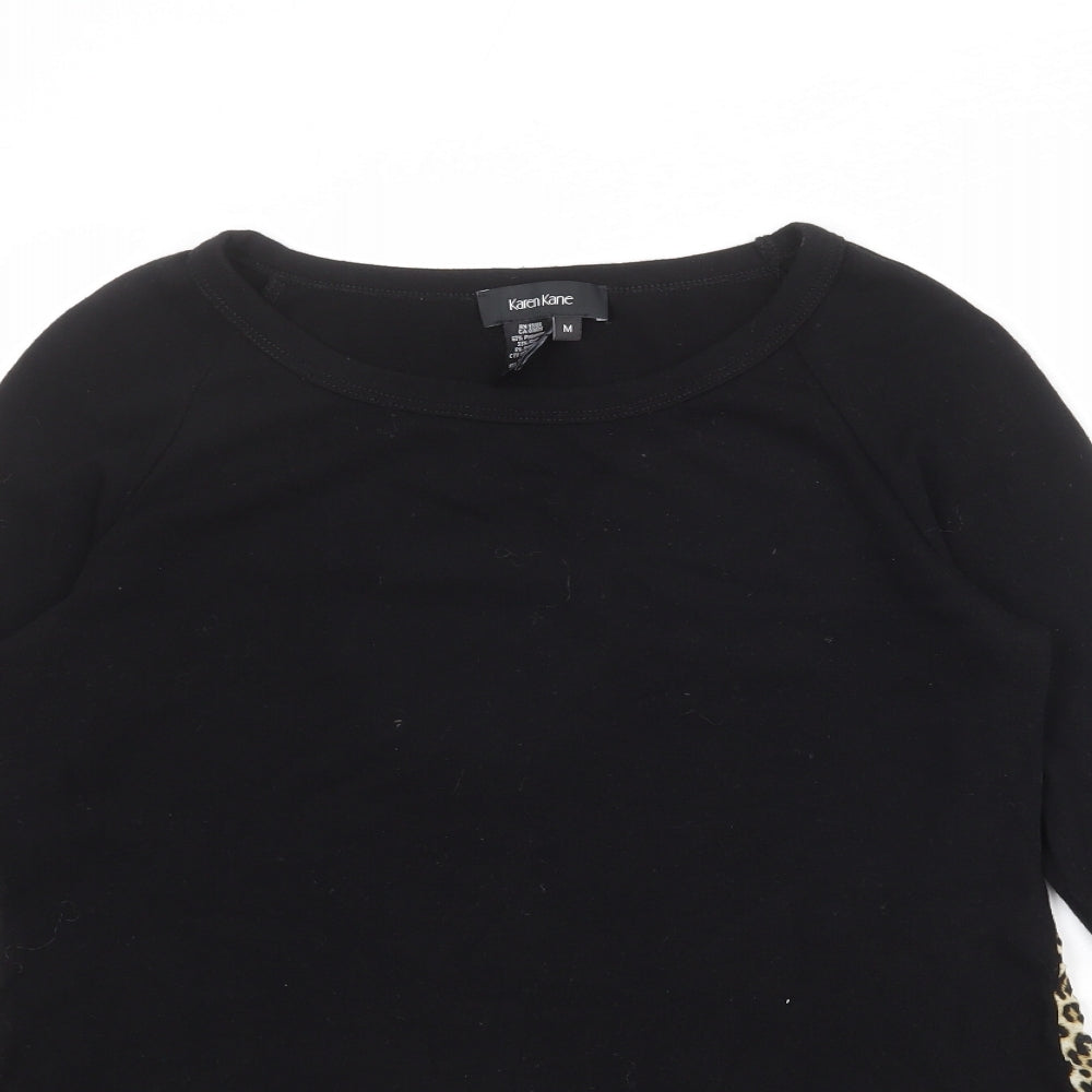 Karen Kane Womens Black Round Neck Polyester Pullover Jumper Size M