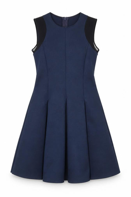 NEXT Womens Blue Polyester Shift Size 10 Round Neck Zip