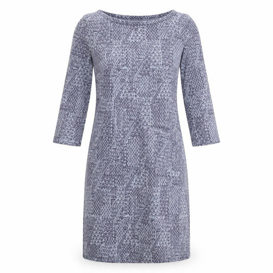 Per Una Womens Blue Geometric Polyester A-Line Size 8 Boat Neck Pullover