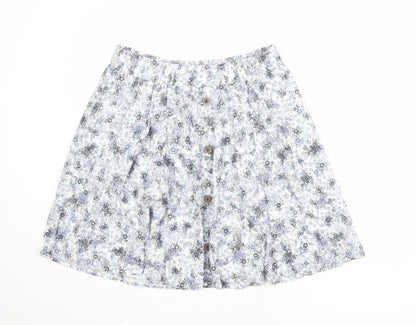 Marks & Spencer Womens Multicoloured Floral Polyester Swing Skirt Size 32 in