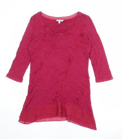 Per Una Womens Pink Viscose Basic Blouse Size 10 Round Neck