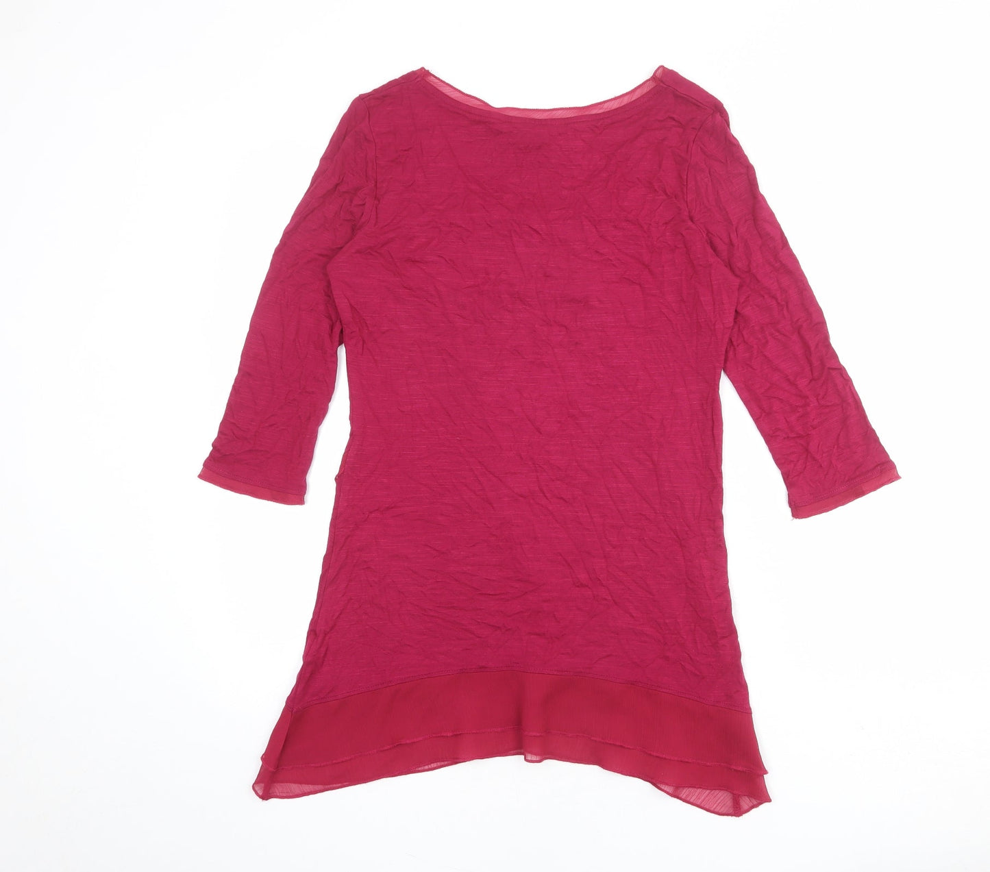Per Una Womens Pink Viscose Basic Blouse Size 10 Round Neck