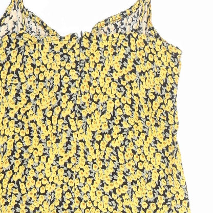 Motel Rocks Womens Multicoloured Floral Viscose Basic Tank Size M Round Neck