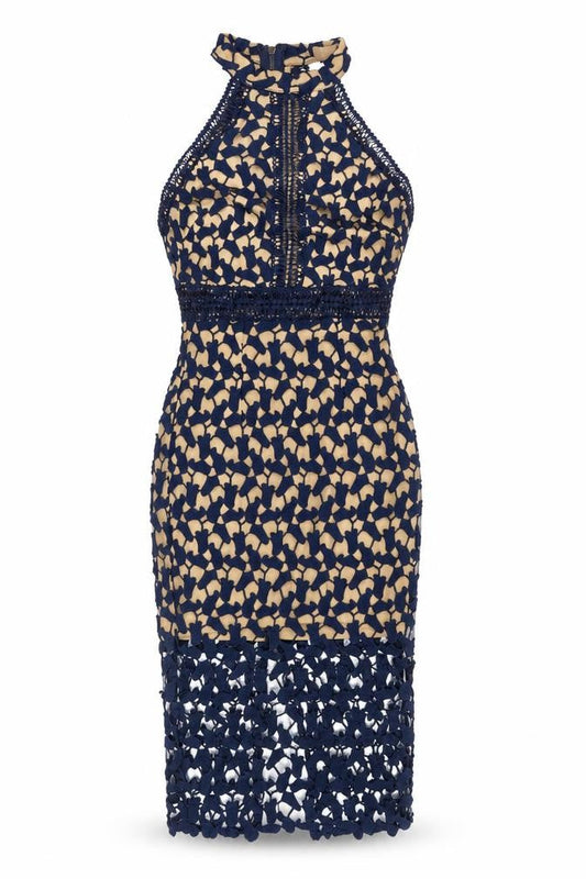 Love Triangle Womens Blue Polyester Sheath Size 8 Halter Zip