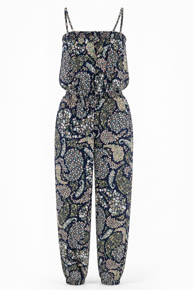 H&M Womens Multicoloured Geometric Polyester Jumpsuit One-Piece Size 10 L26 in Tie