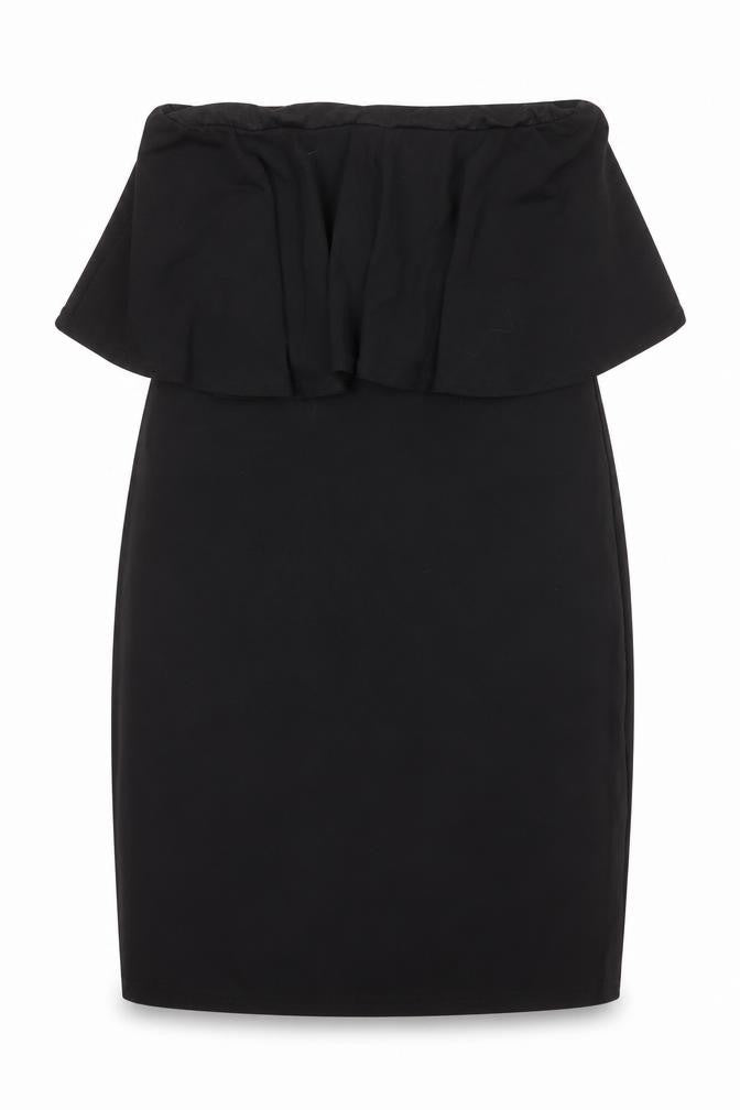 PRETTYLITTLETHING Womens Black Polyester Straight & Pencil Skirt Size 12 Zip - Peplum style