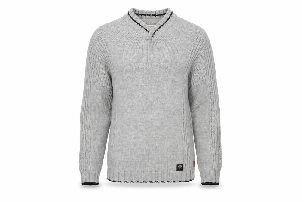 Lee Cooper Mens Grey V-Neck Acrylic Pullover Jumper Size M Long Sleeve