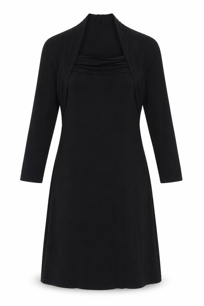 Marks & Spencer Womens Black Viscose A-Line Size 12 Square Neck Pullover