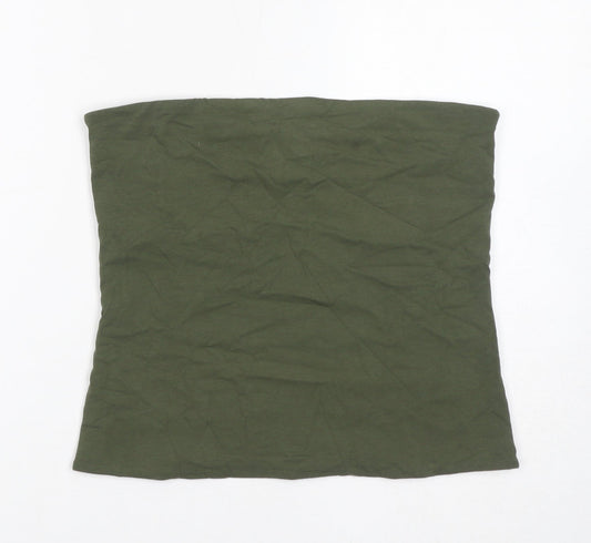 Marks and Spencer Womens Green Cotton Basic Tank Size M Off the Shoulder