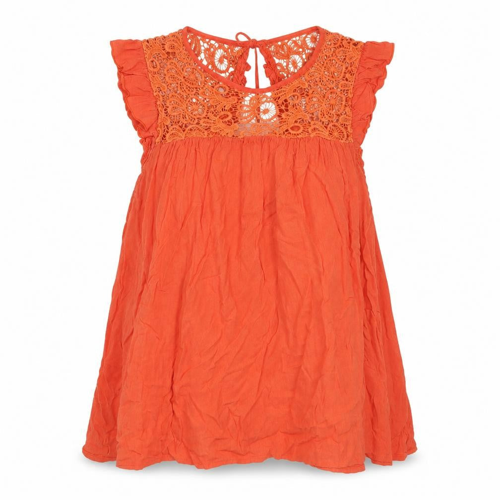 Dorothy Perkins Womens Orange Cotton Basic Tank Size 8 Round Neck
