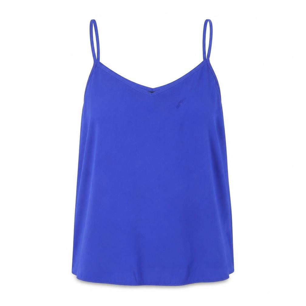 New Look Womens Blue Polyester Basic Tank Size 10 V-Neck