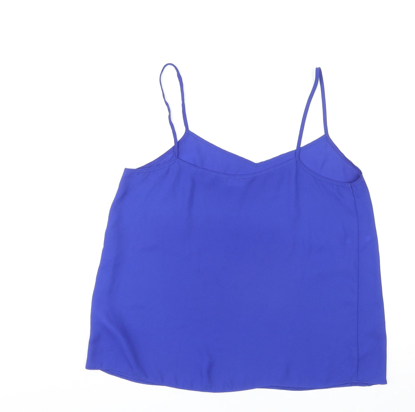 New Look Womens Blue Polyester Basic Tank Size 10 V-Neck