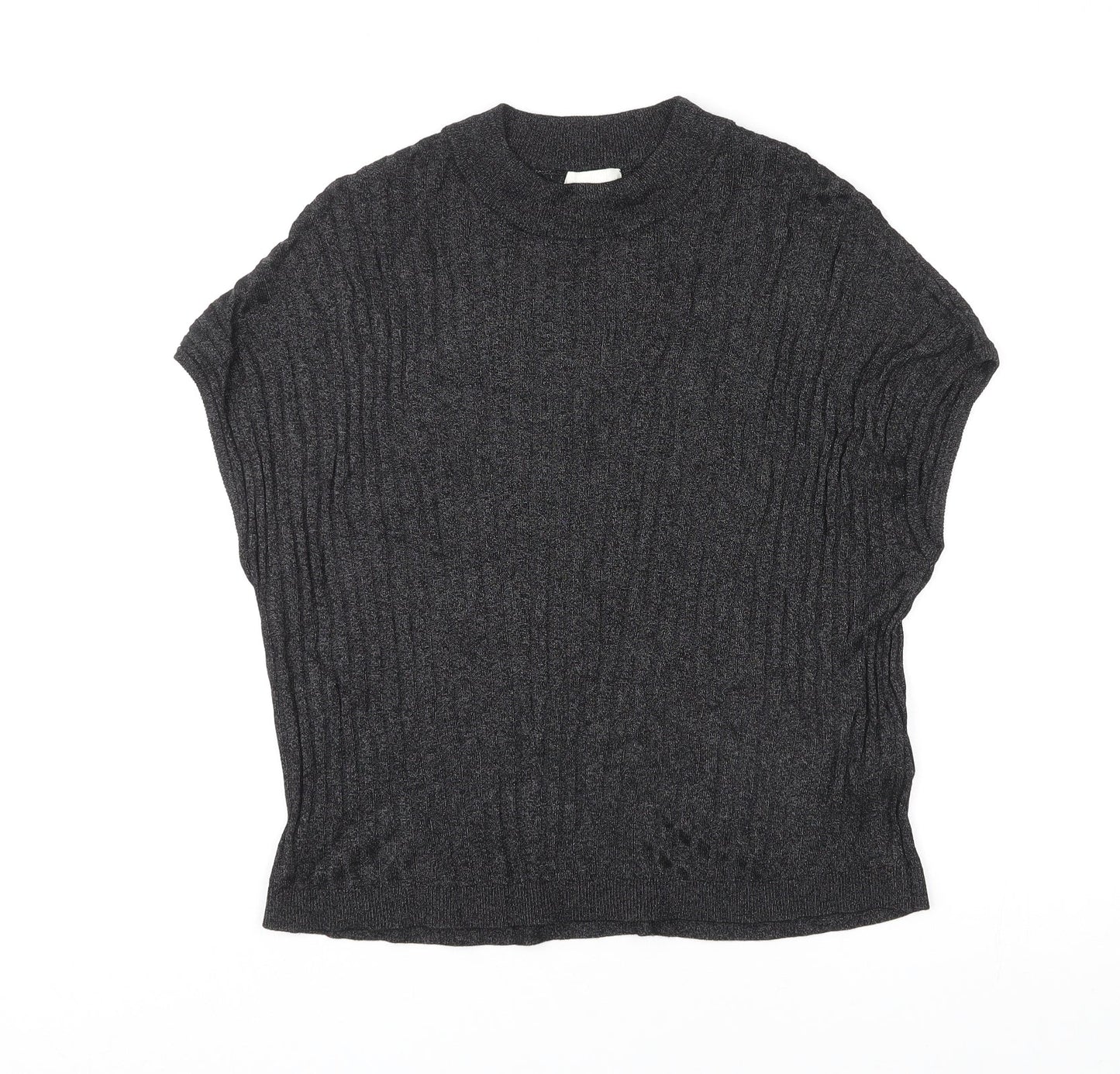 H&M Womens Black Viscose Basic T-Shirt Size M Round Neck