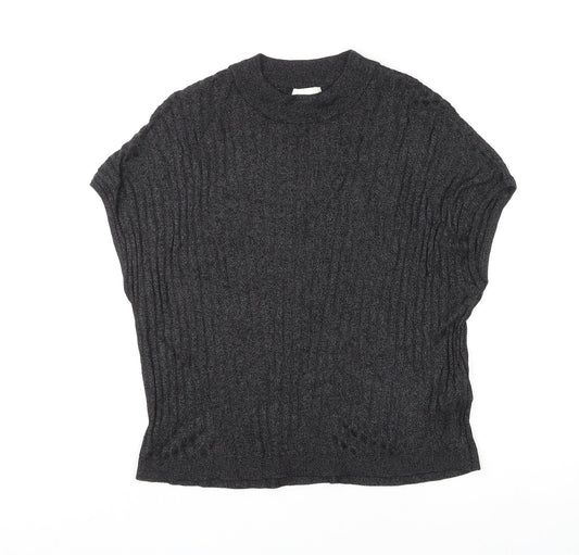 H&M Womens Black Viscose Basic T-Shirt Size M Round Neck