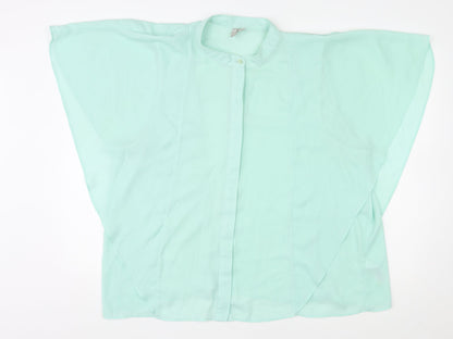 Additional front view of ASOS women’s green polyester basic blouse, size UK 18, round neck