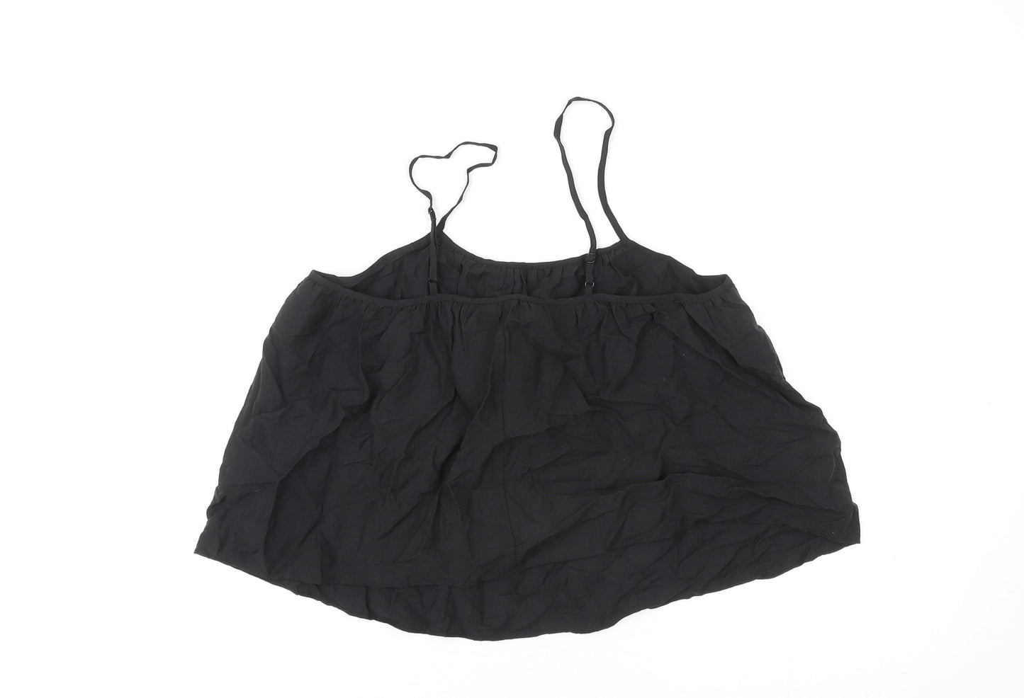 & Other Stories Womens Black Lyocell Cropped Tank Size 6 Round Neck