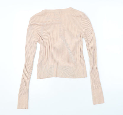 Topshop Womens Pink Round Neck Viscose Pullover Jumper Size 8