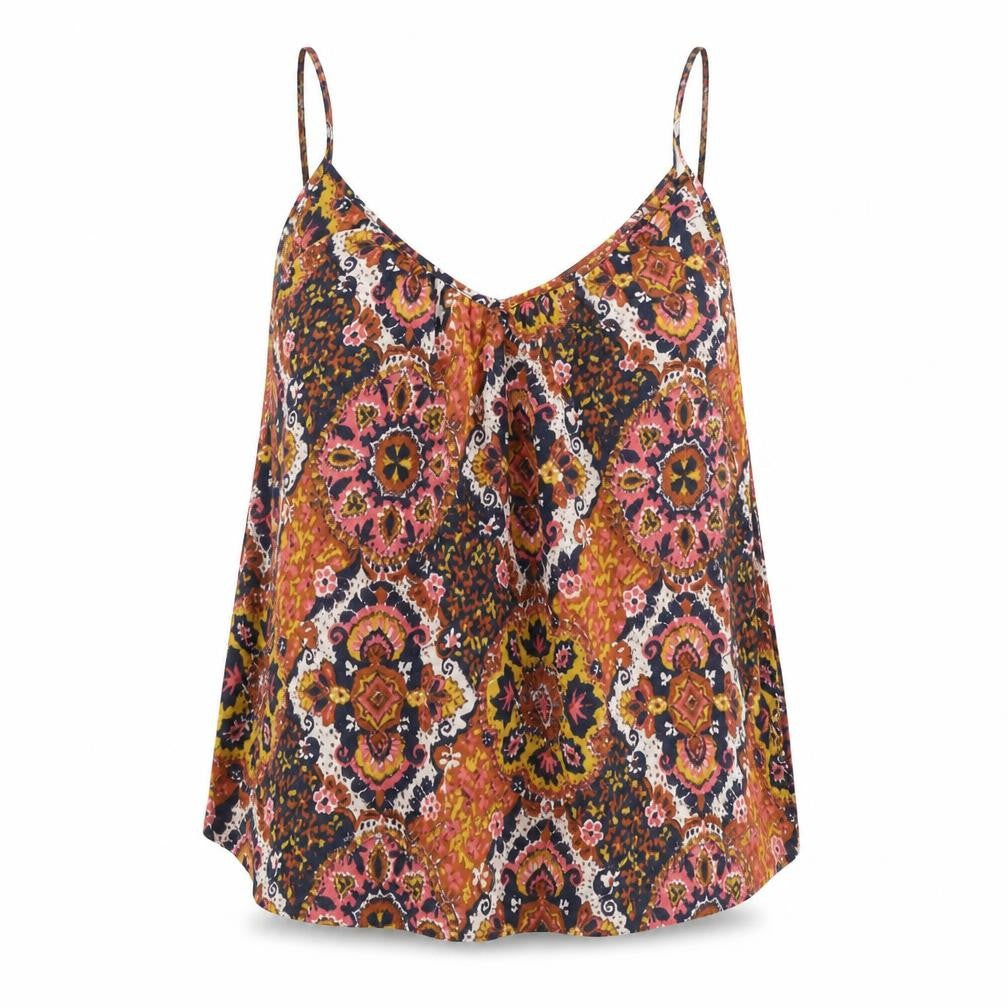 H&M Womens Multicoloured Geometric Polyester Camisole Tank Size S Scoop Neck