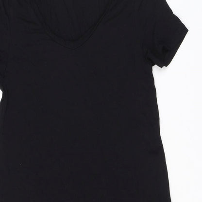 Vero Moda Womens Black Polyester T-Shirt Dress Size S Scoop Neck Pullover