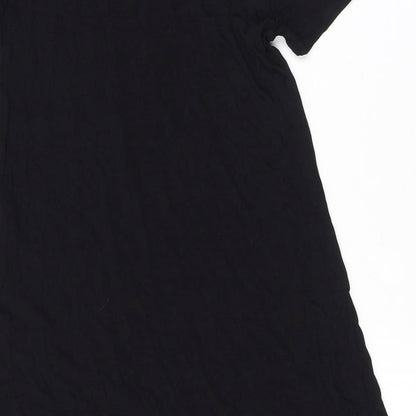 Vero Moda Womens Black Polyester T-Shirt Dress Size S Scoop Neck Pullover