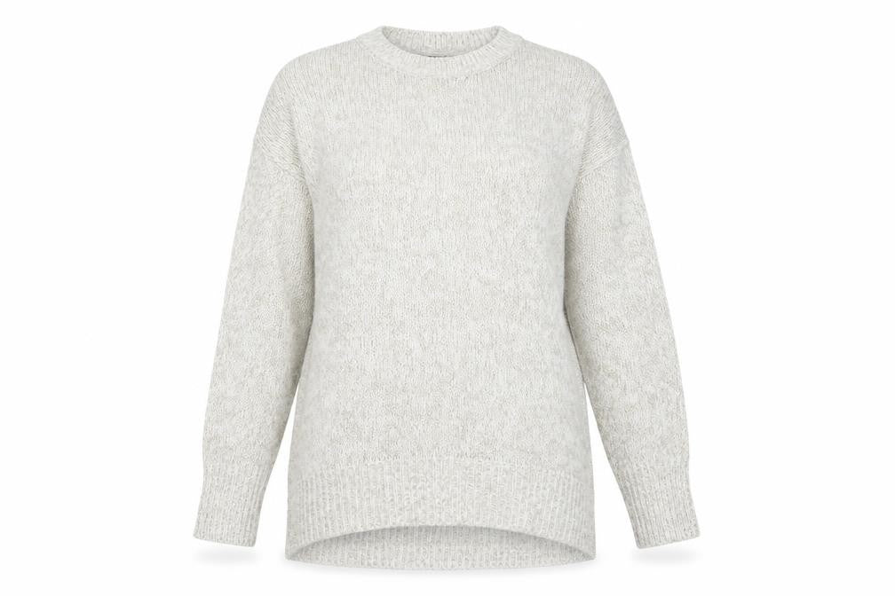 New Look Womens Grey Round Neck Acrylic Pullover Jumper Size S