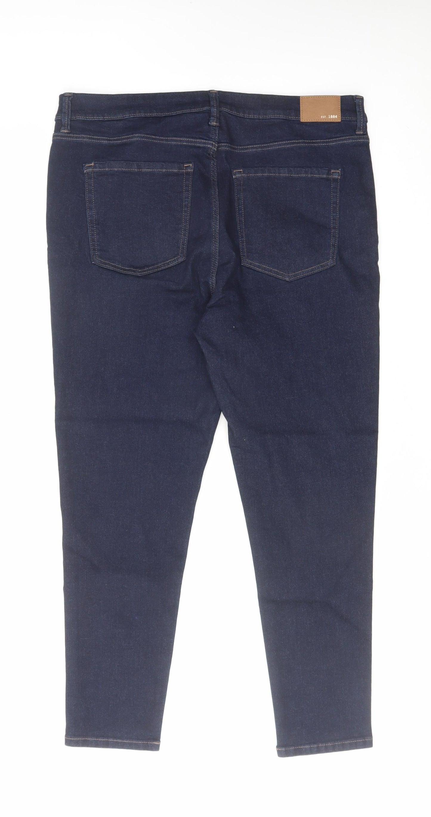 Marks and Spencer Womens Blue Cotton Skinny Jeans Size 36 in L26 in Regular Zip