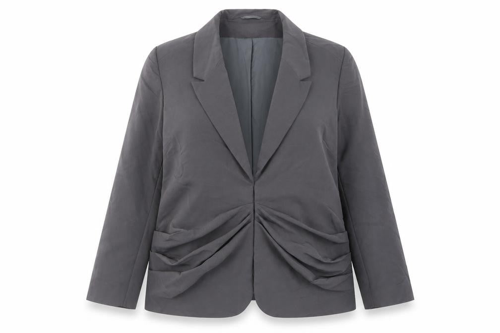 IsabellaCole Womens Grey Jacket Blazer Size 18 Hook & Eye