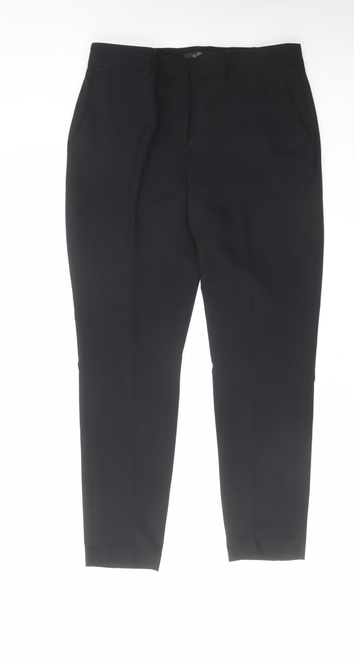 Next Womens Black Polyester Dress Pants Trousers Size 12 L29 in Regular Hook & Eye