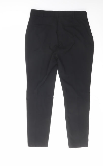 Next Womens Black Polyester Dress Pants Trousers Size 12 L29 in Regular Hook & Eye