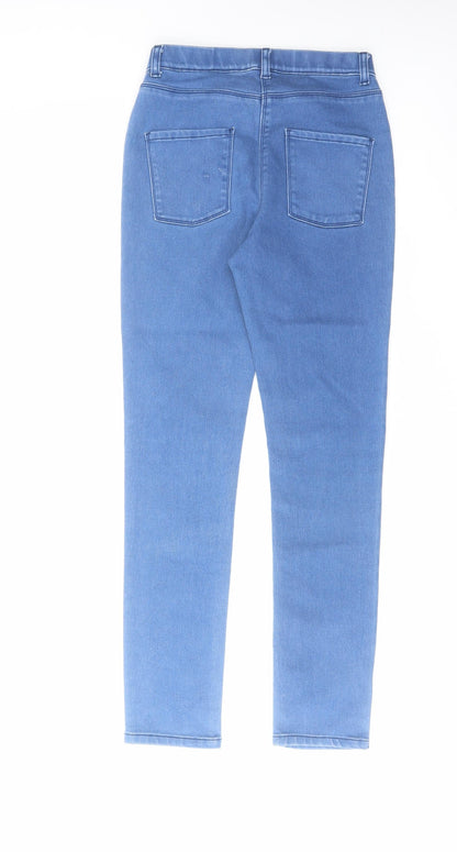 M&Co Womens Blue Cotton Jegging Jeans Size 8 L29 in Regular